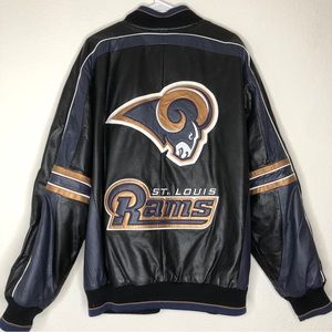 Vintage St. Louis Rams LEATHER Coat G lll Carl Banks NFL Football Jacket XL